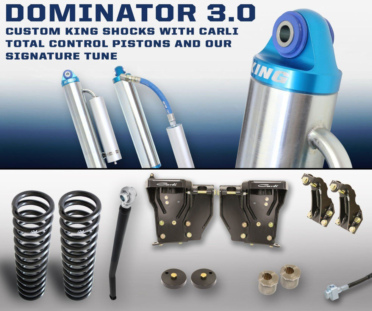 '05-07 Ford F250/350 3.0 Dominator System-2.5" Lift Display of Included Parts