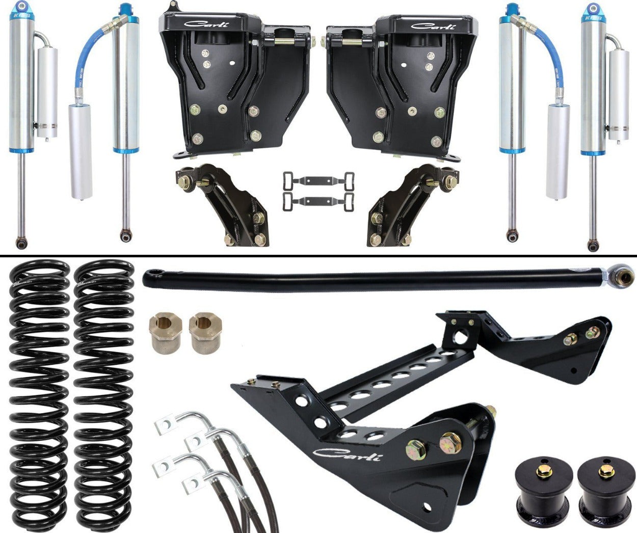 '05-07 Ford F250/350 3.0 Dominator System-4.5" Lift Display of Included Parts