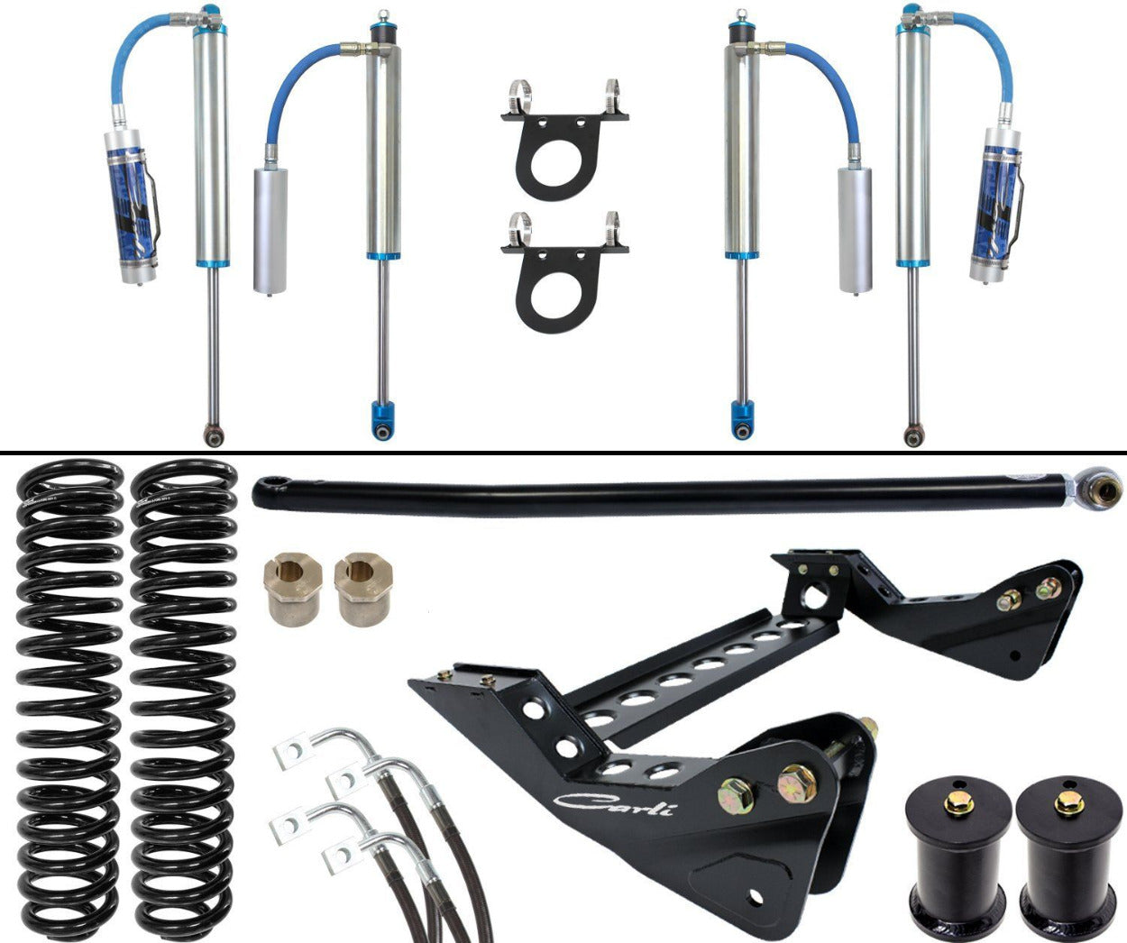 '05-07 Ford F250/350 2.5 Pintop System-4.5" Lift Display of Included Parts