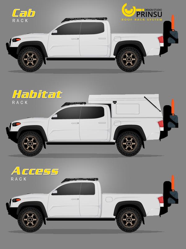 '05-22 Toyota Tacoma Double Cab Studio Roof Rack Prinsu Designs 