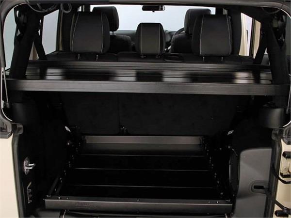 '07-17 Jeep Wrangler JKU 4-Door Interior Cargo Storage Rack Display in vehicle