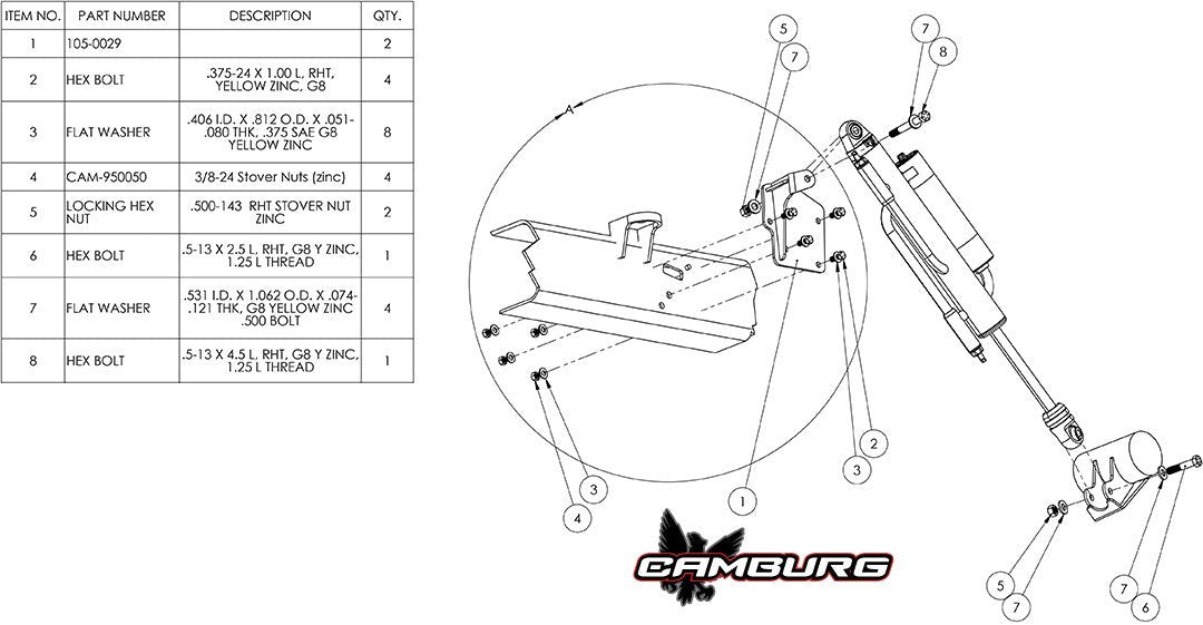 '07-21 Toyota Tundra Camburg Performance Rear Shock Mount Kit Design