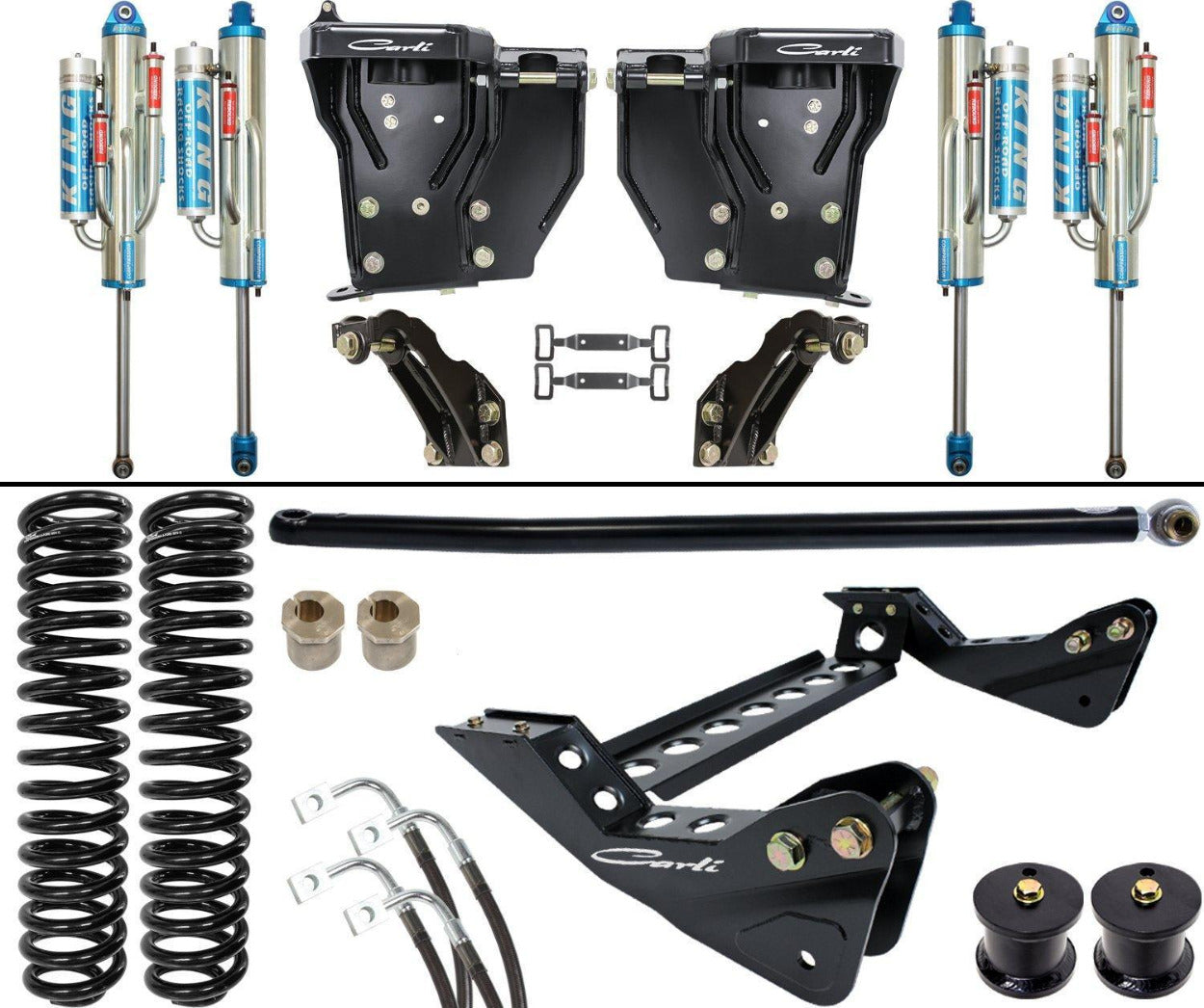 '08-10 Ford F250/350 3.0 Unchained System-4.5" Lift Display of Included Parts