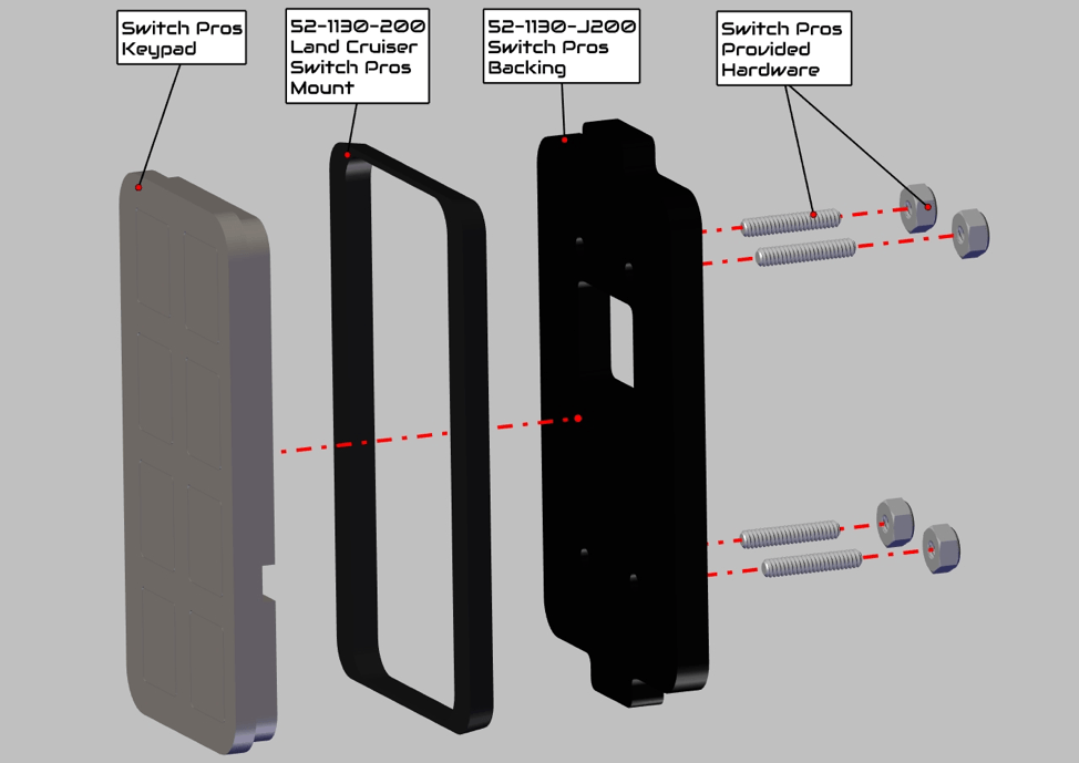 '08-21 200 Series Toyota Land Cruiser SDHQ Built Switch-Pros Vertical Keypad Mount Lighting SDHQ Off Road