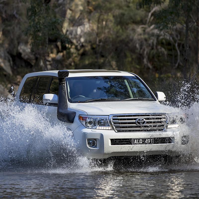 '08-21 200 Series Toyota Land Cruiser Safari Snorkel Kit Expedition Equipment ARB display in use on vehicle