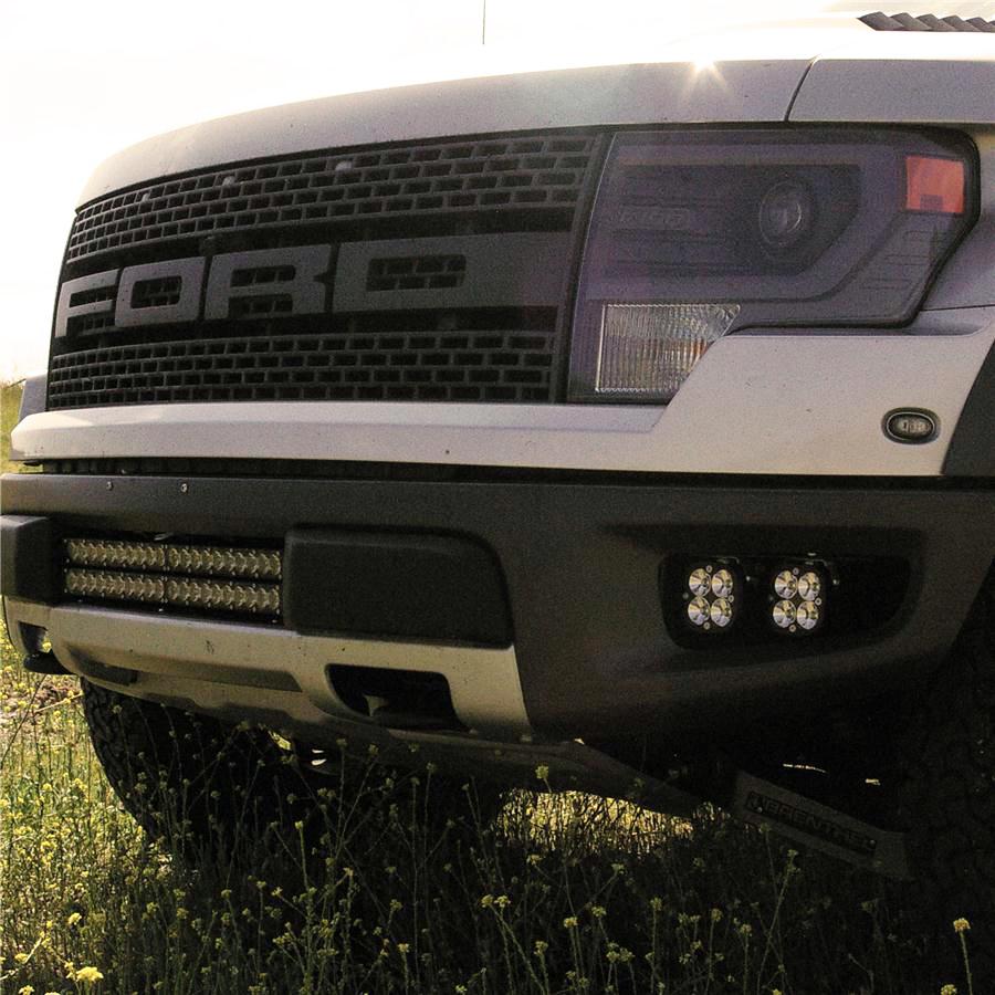 '10-14 Ford Raptor Fog Light Pocket Mount Kit Baja Designs display on Vehicle