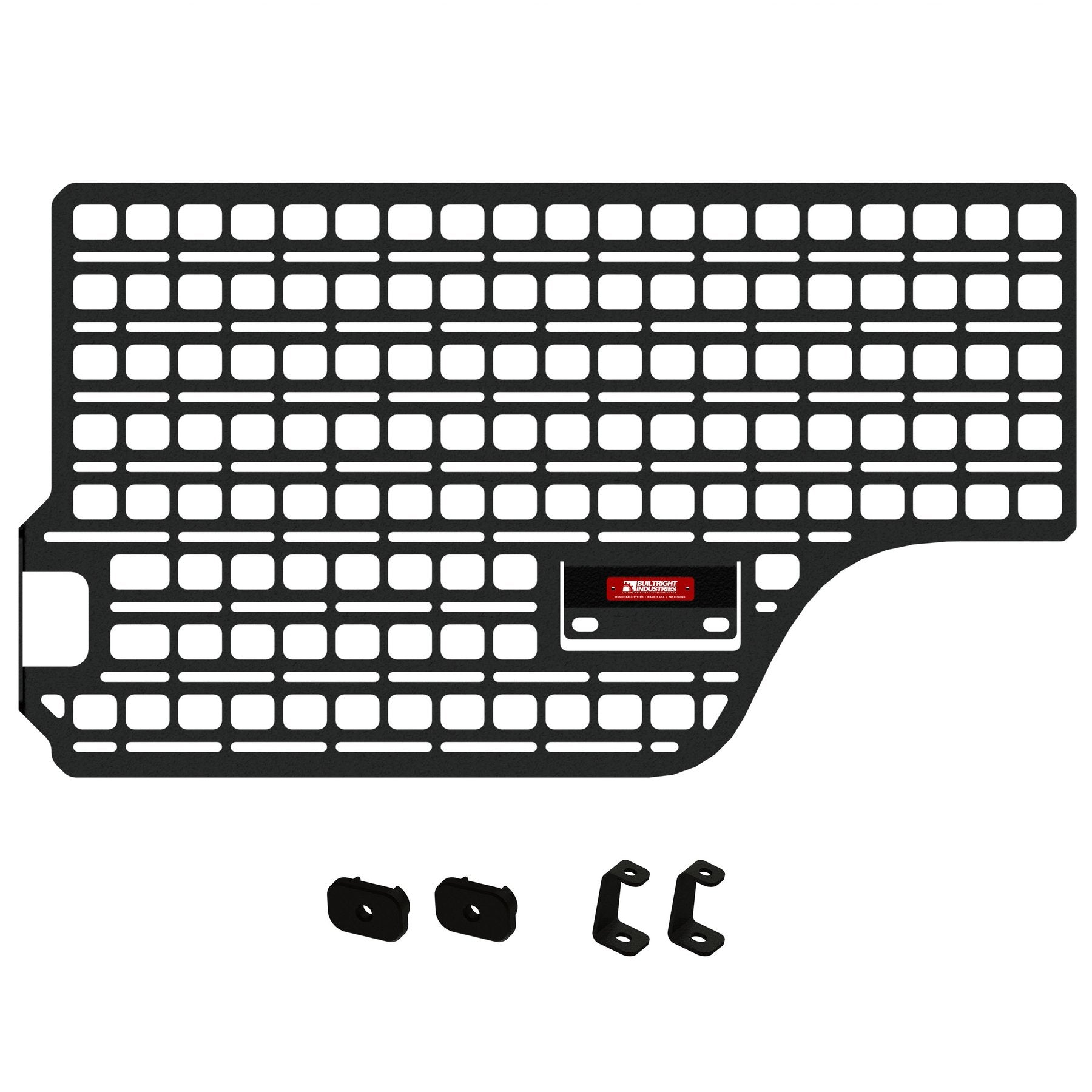 '19-23 Ford Ranger BuiltRight Bedside Rack System Driver's Rear Panel Display of Included Parts