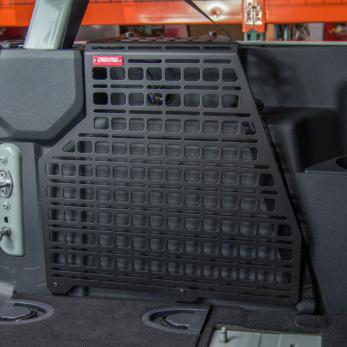 '21-24 Ford Bronco 2-Door Builtright Industries Molle Compatible Cargo Panel-Full Kit Display in vehicle