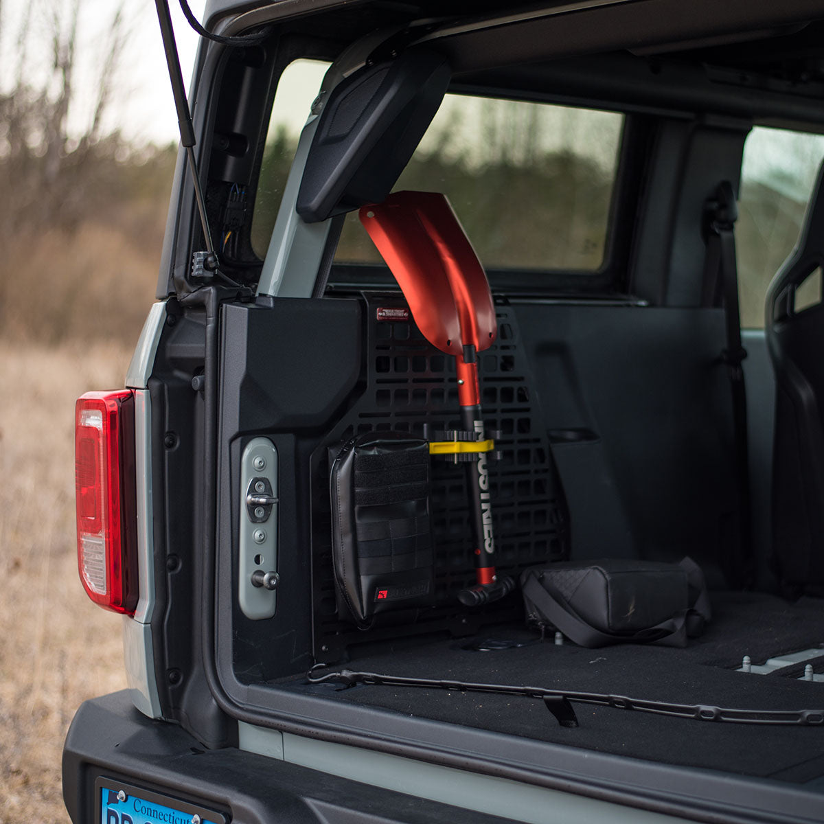 '21-24 Ford Bronco 2-Door Builtright Industries Molle Compatible Cargo Panel-Full Kit Display in Vehicle