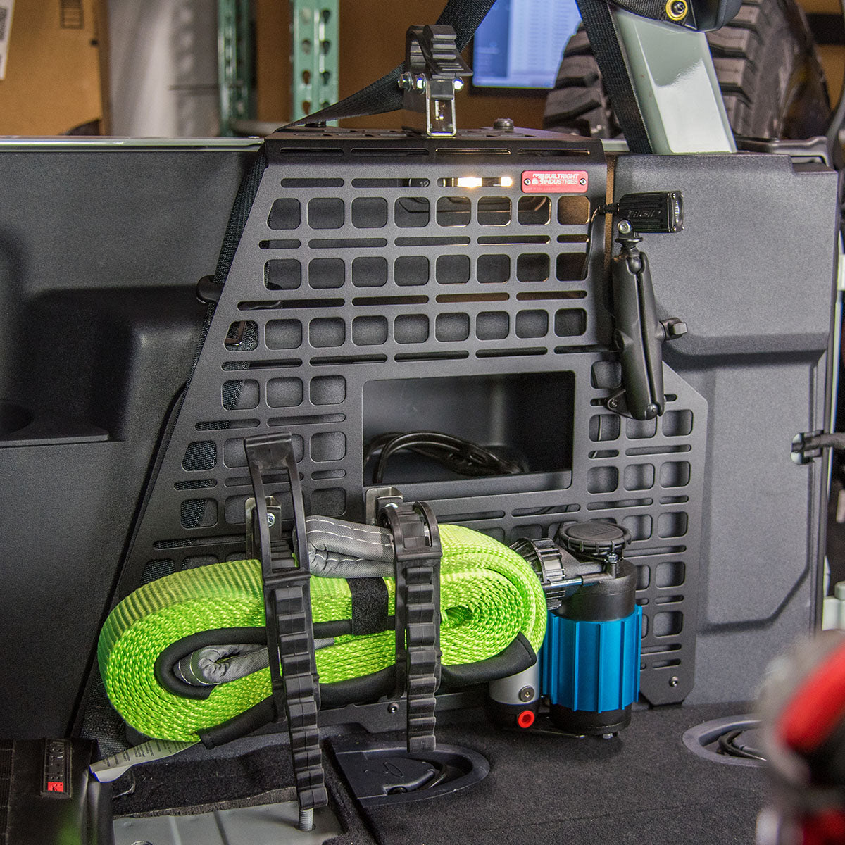 '21-24 Ford Bronco 2-Door Builtright Industries Molle Compatiable Cargo Panel-Passenger Side Display in Vehicle