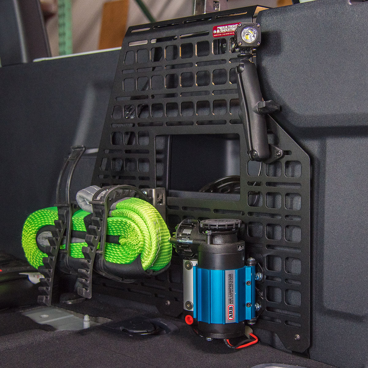 '21-24 Ford Bronco 2-Door Builtright Industries Molle Compatiable Cargo Panel-Passenger Side Display in Vehicle