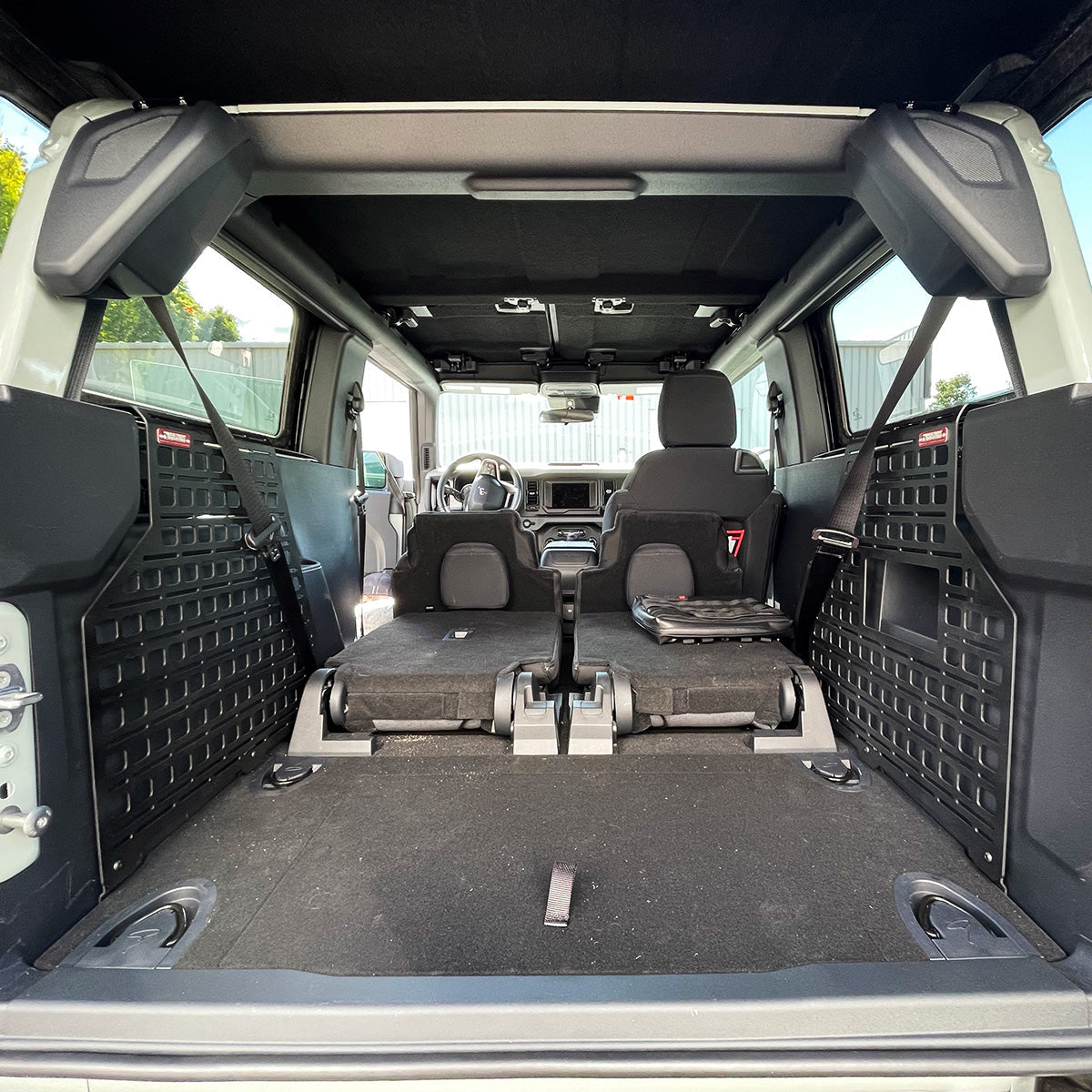 '21-24 Ford Bronco 2-Door Builtright Industries Molle Compatible Cargo Panel-Full Kit Display in Vehicle