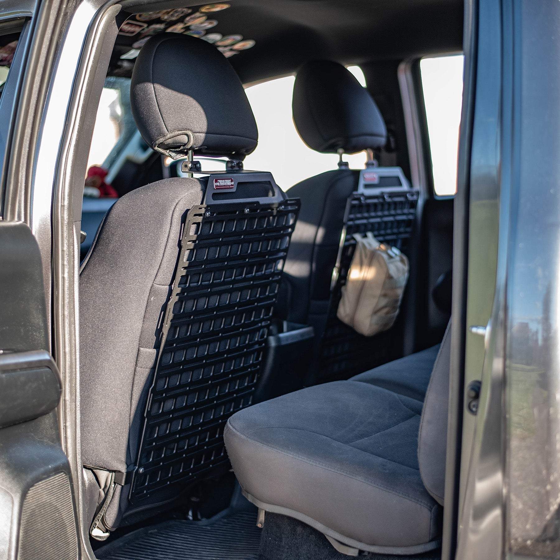 '16-23 Toyota Tacoma Builtright Industries Seat Back Tech Plate Molle Panel Kit Display in Vehicle