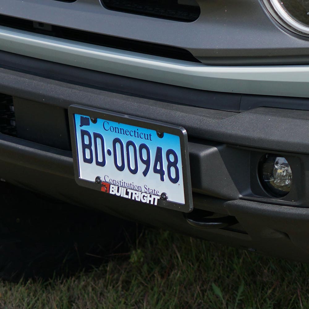 '21-24 Ford Bronco Builtright License Plate Relocation Kit (Standard Plastic Bumper) Display on Vehicle