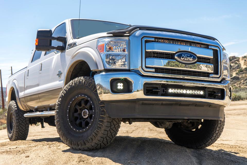 '11-16 Ford Super Duty Squadron Series Fog Pocket Kit Lighting Baja Designs display on Vehicle