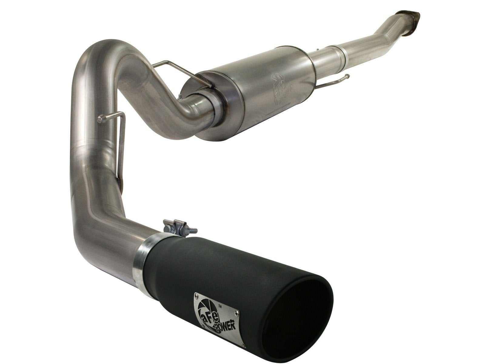 11-14 Ford F150 MACH Force Stainless Steel Cat Back Exhaust System AFE Power V6-3.5L EcoBoost w/Black Exhaust Tip display
