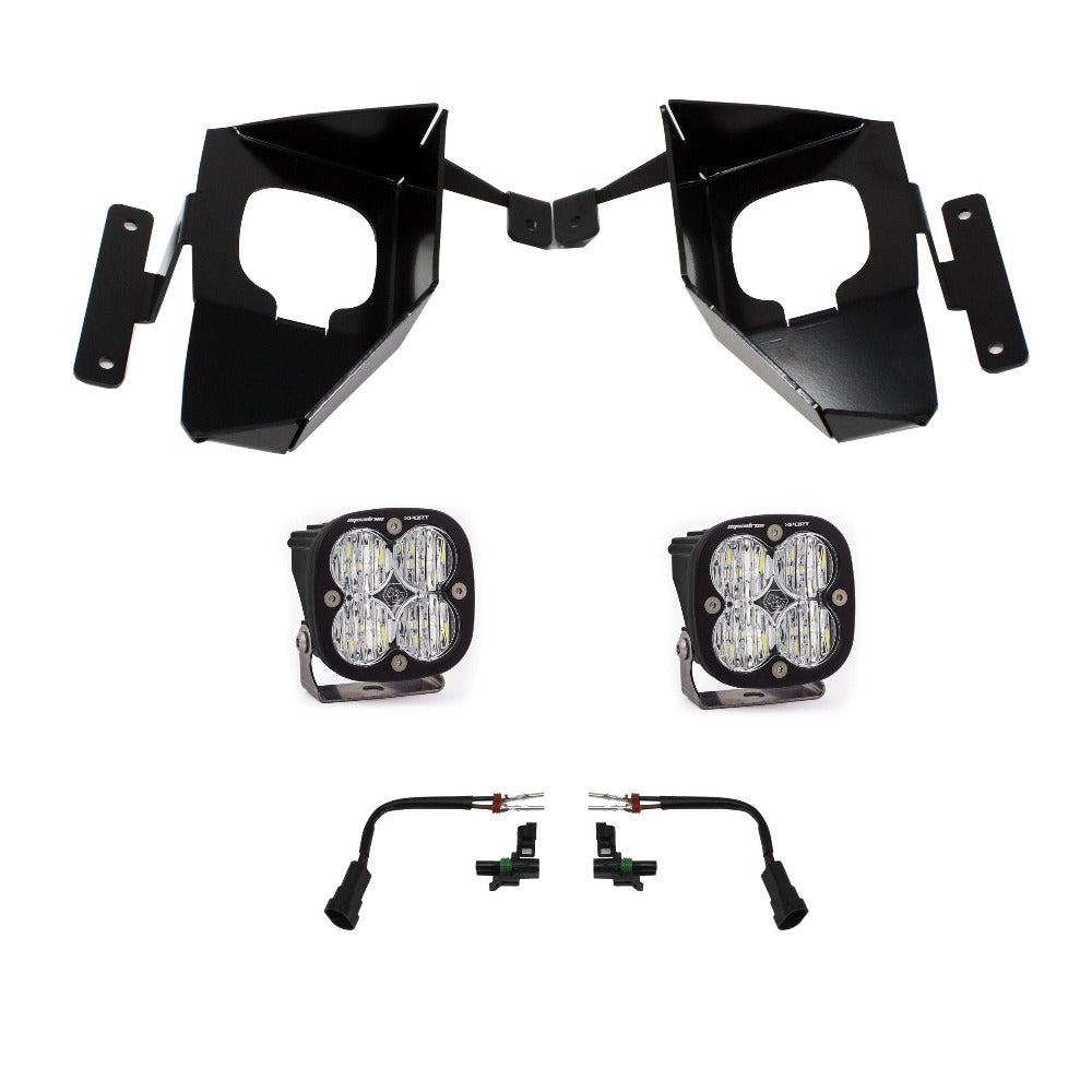 '16-18 Chevy Silverado 1500 Fog Pocket Kit Squadron Sport Baja Designs Clear Display of Included Parts