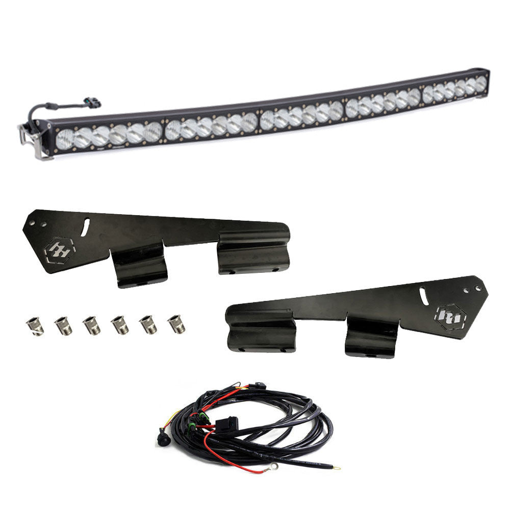 '05-22 Toyota Tacoma Baja Designs 50" OnX6+ Arc Light Bar Roof Kit Display of Included Parts
