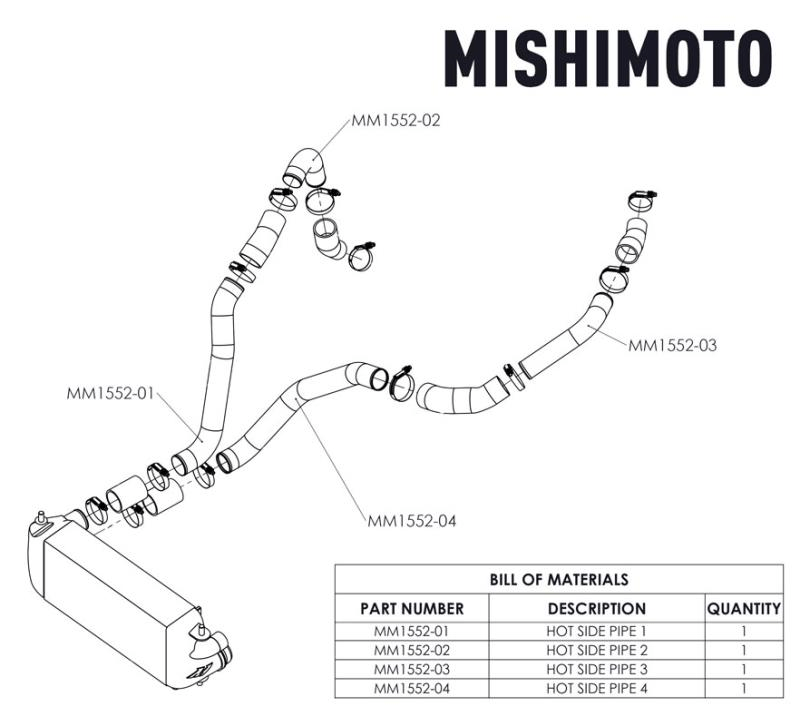 17-23 Ford F150 3.5L Ecoboost Hot-Side Intercooler Pipe Kit Performance Products Mishimoto design