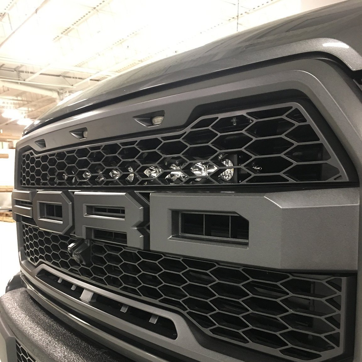 '17-20 Ford Raptor 30" S8 Behind the Grille Mount Lighting Baja Designs  close-up