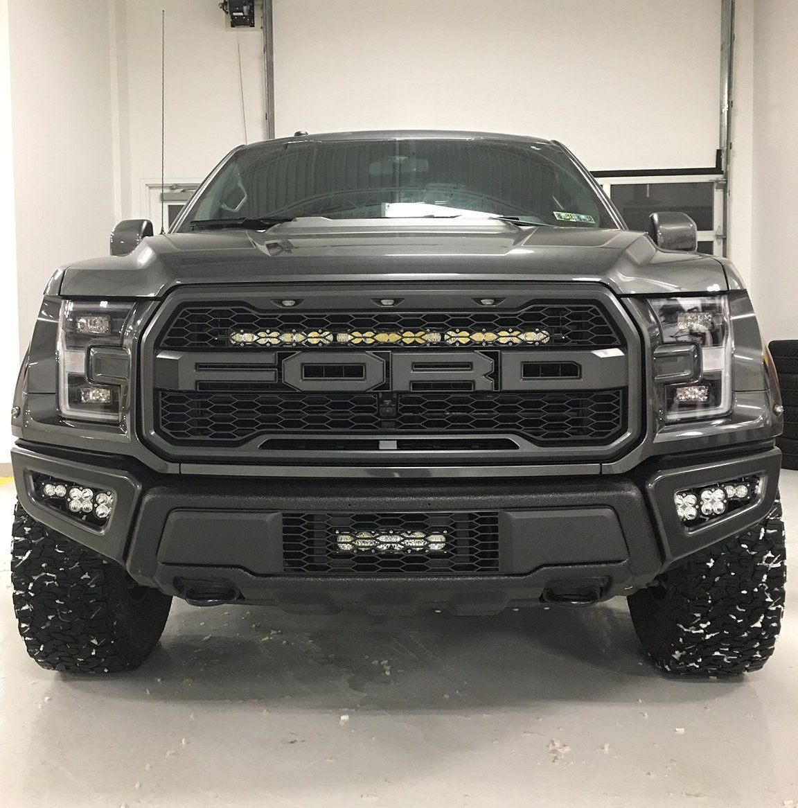 '17-20 Ford Raptor 10" OnX6 Lower Grille LED Light Kit Baja Designs display