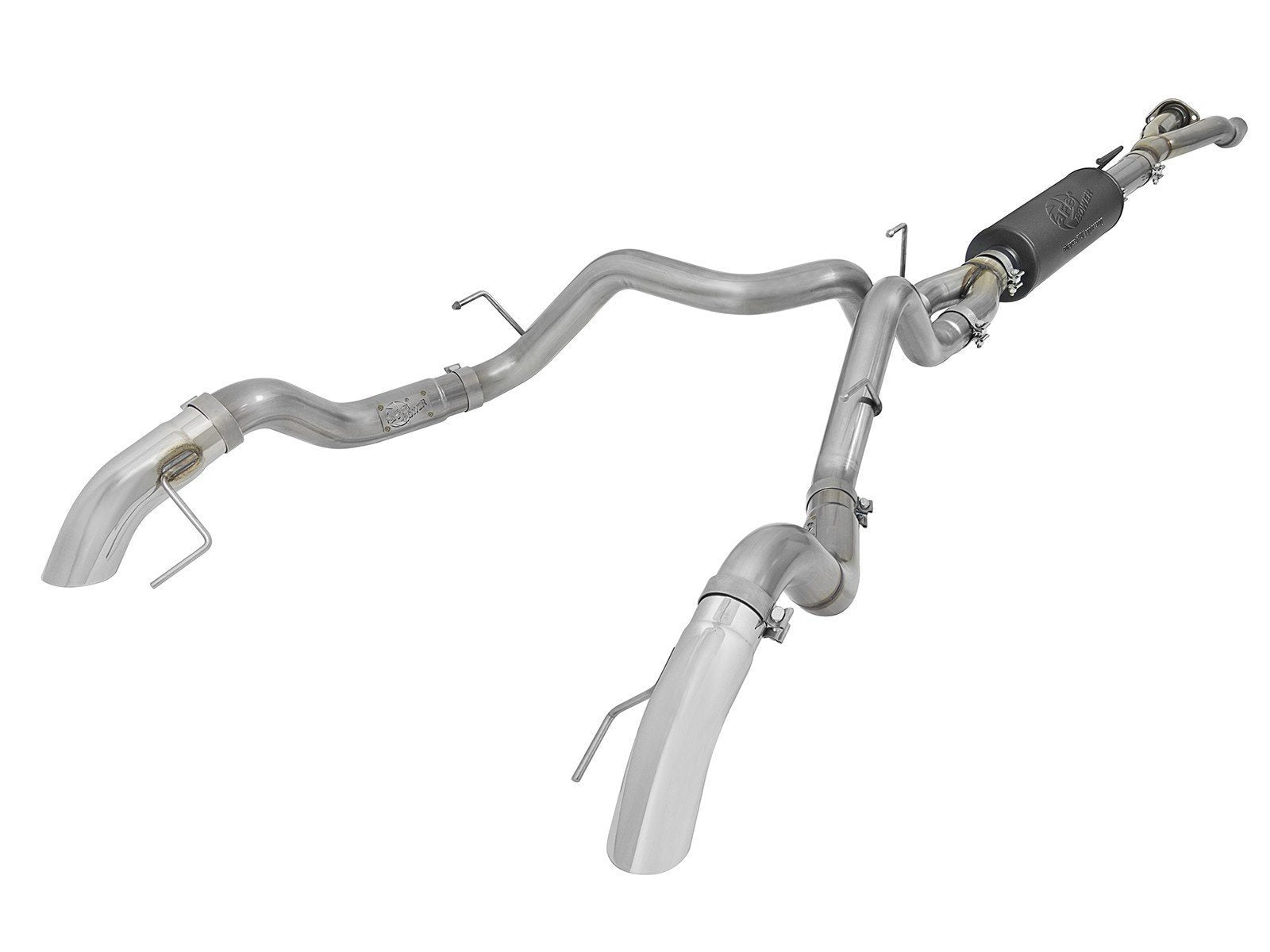 17-20 Ford Raptor MACH Force Xp 3" to Dual Hi-Tuck 4" 304 Stainless Steel Cat Back Exhaust Systems AFE Power PolsihedExhaust Tip display