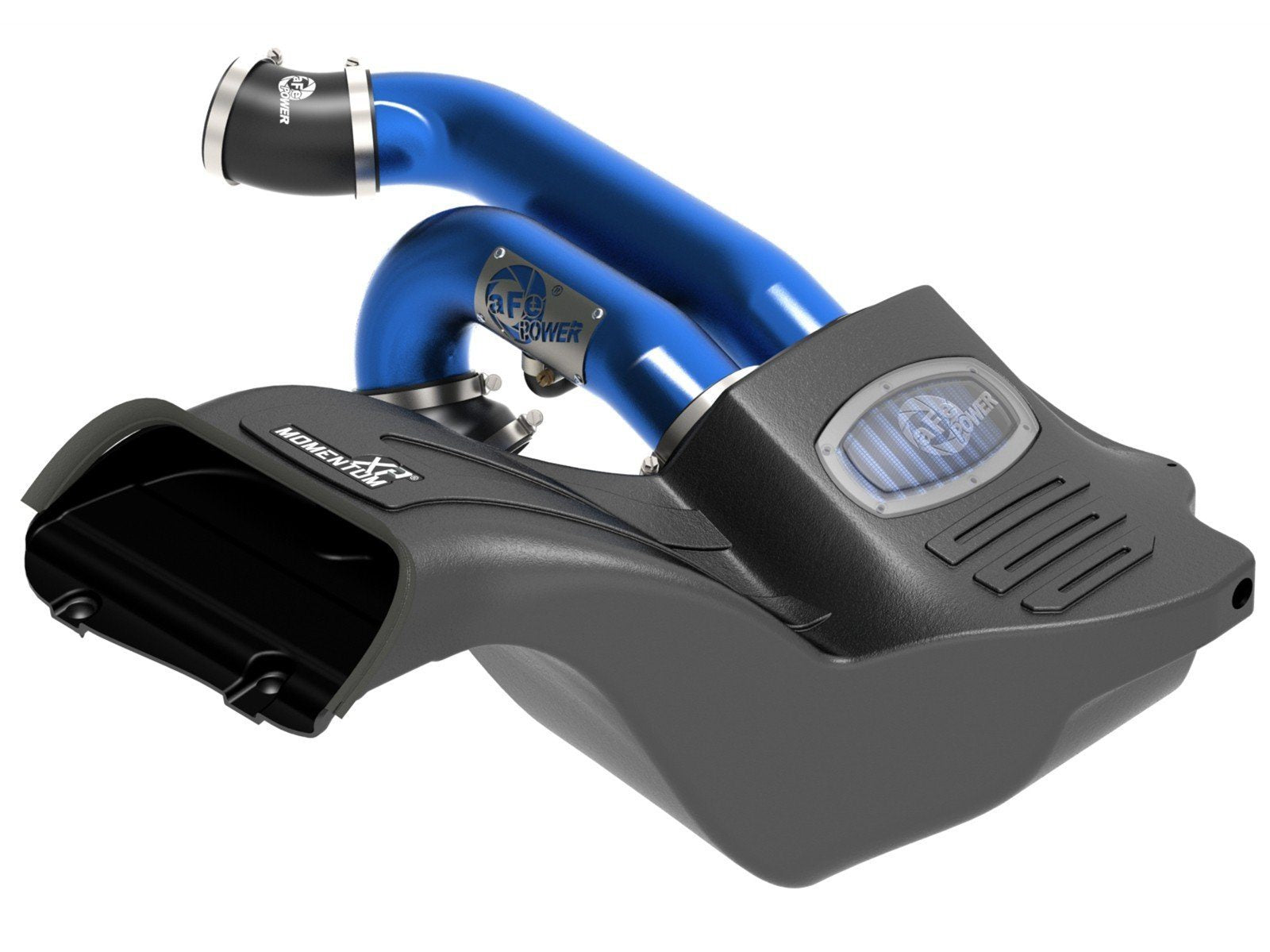 17-20 Ford Raptor Momentum XP Alpha Raptor Pro 5R Cold Air Intake System AFE Power Blue Aluminum Tubing display