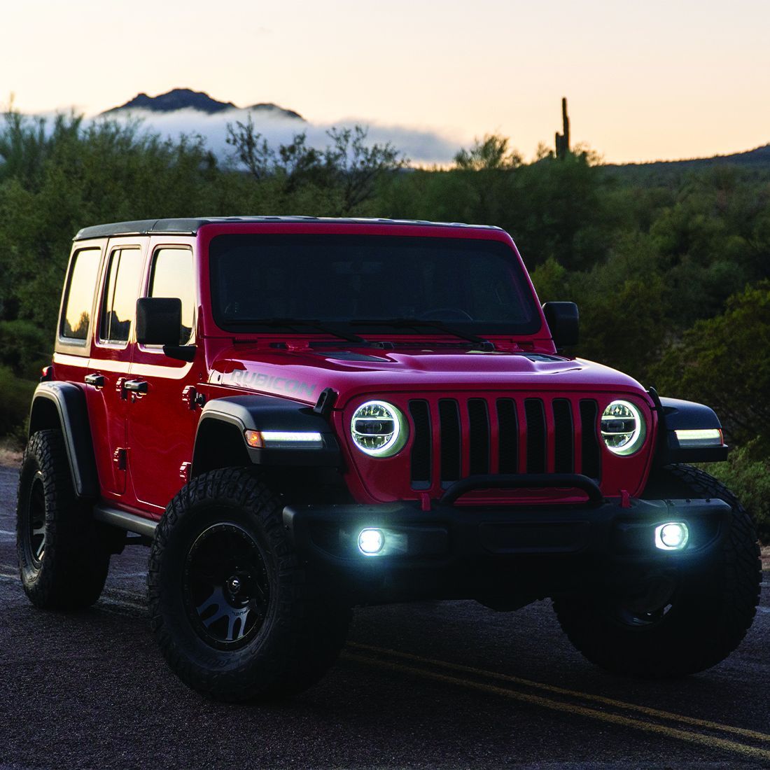 '18-23 Jeep JL Rubicon 1 PC Plastic Bumper 360 Series SAE Fog Light Kit Rigid Industries display