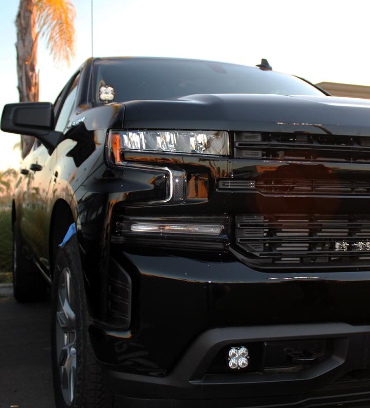 '19-22 Chevy/GM 1500 SAE Fog Light Kit Lighting Baja Designs Display on Vehicle (front view)