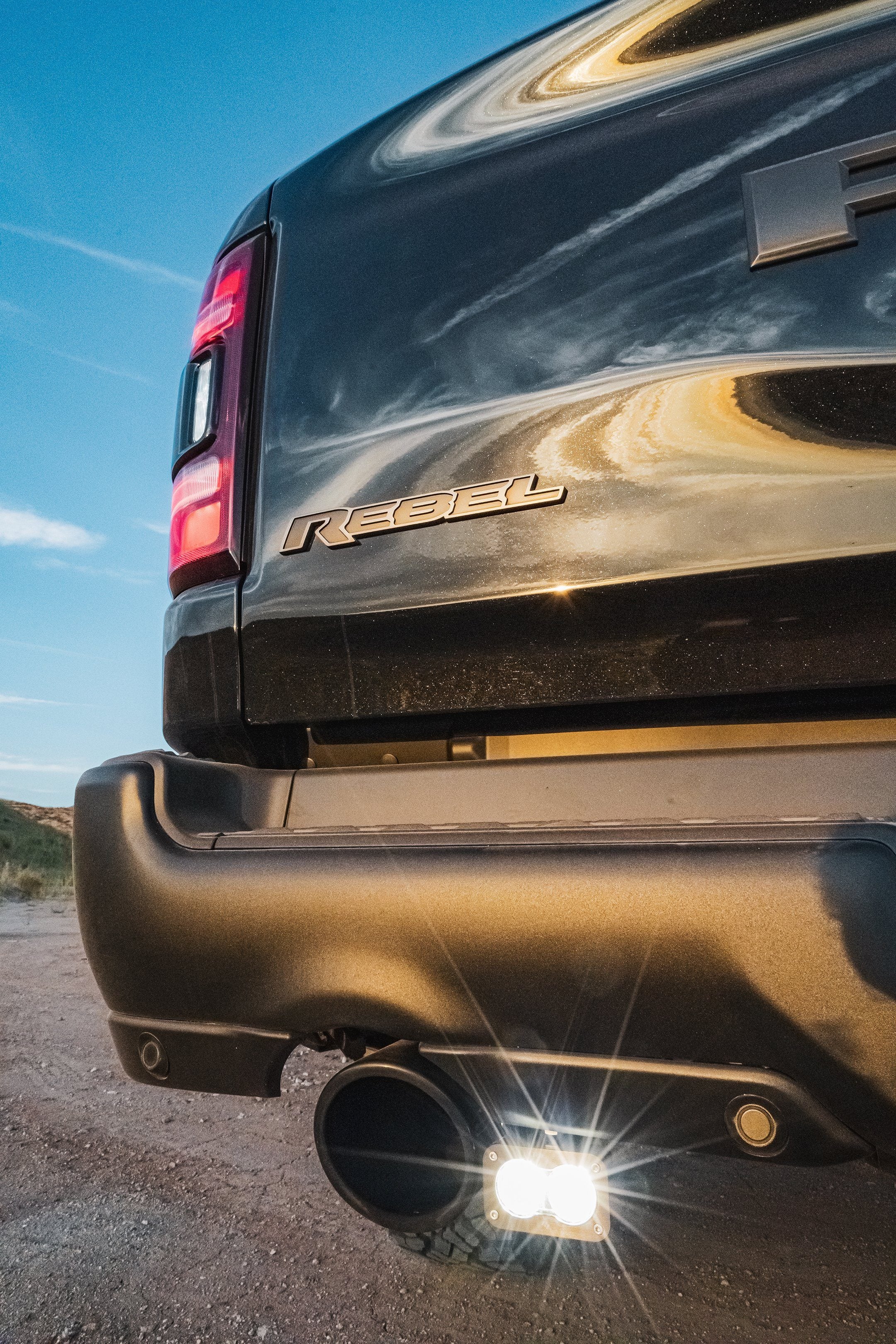 '19-22 Ram 1500 Rebel S2 Reverse Light Kit Lighting Baja Designs display on Vehicle (In use)