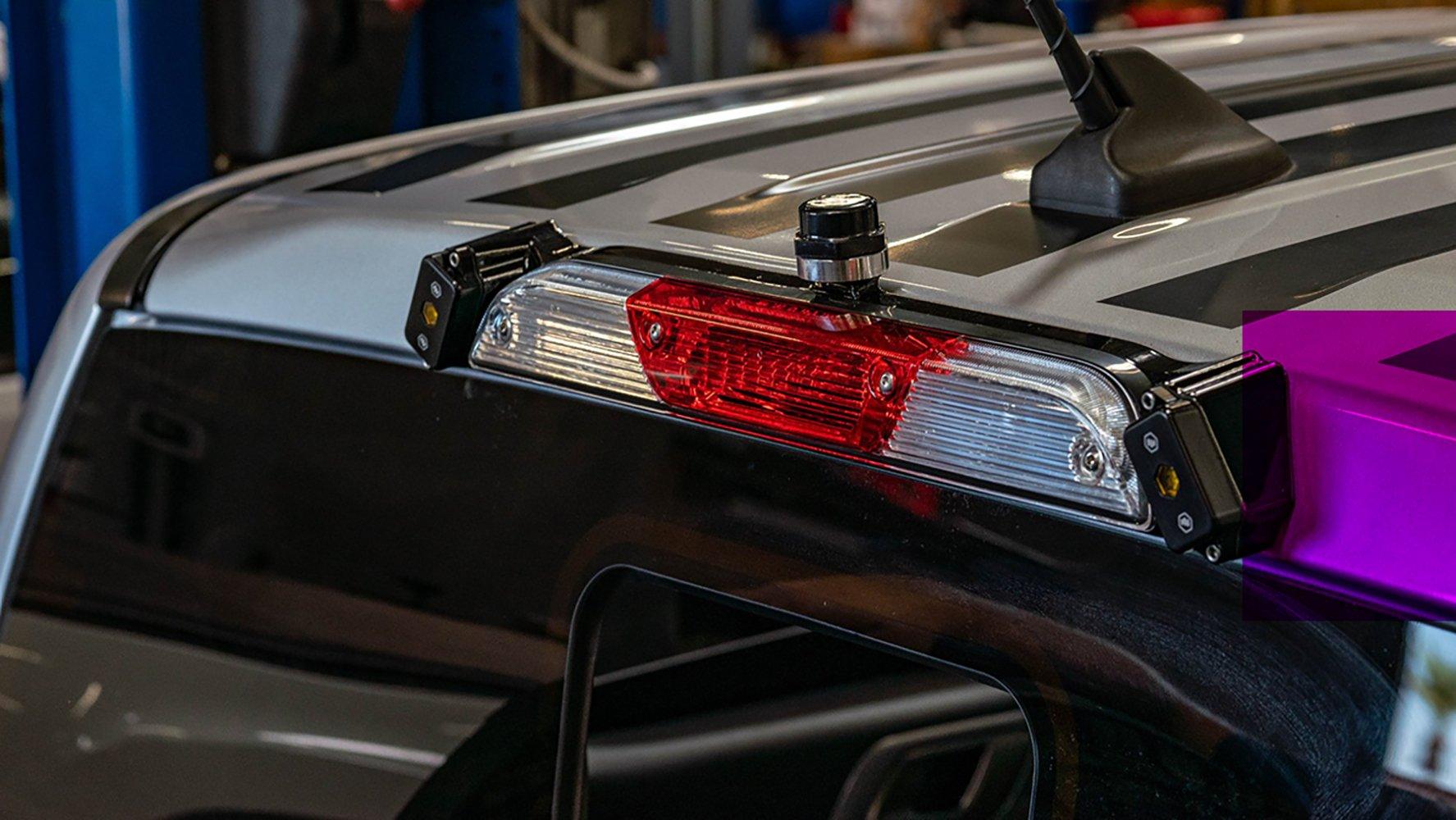 '19-23 Ford Ranger Third Brake Light Antenna Mount w/Rigid LED's Communication Bullet Proof Diesel display