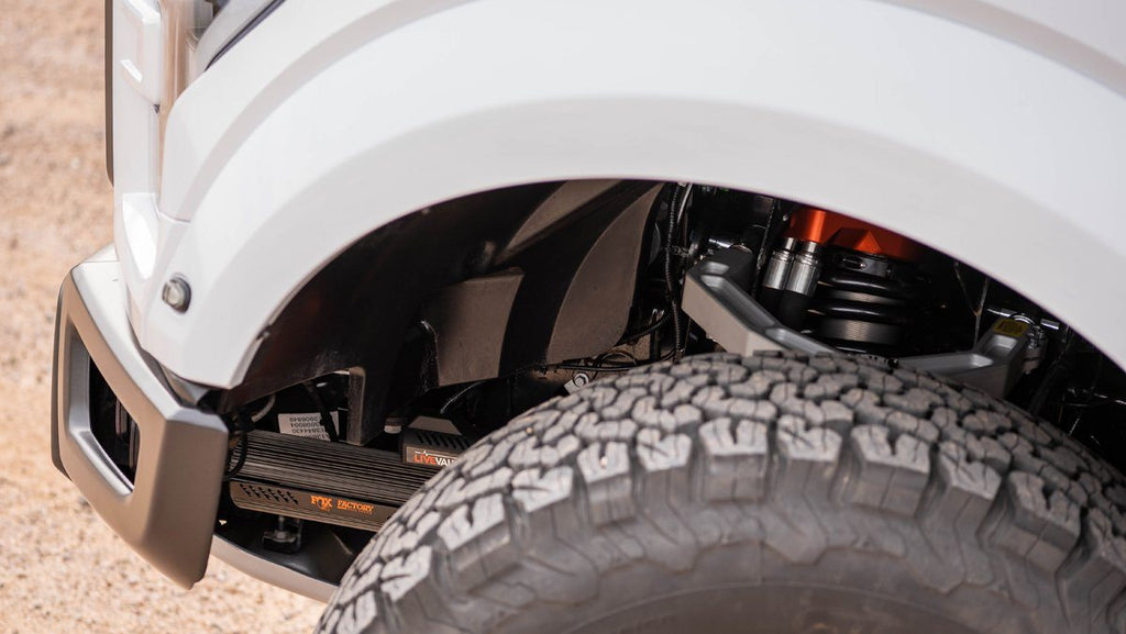 '19-20 Ford Raptor Fox Factory Race Series 3.0 Live Valve Internal Bypass Coilovers & PB Rear Shock Package Display on Vehicle