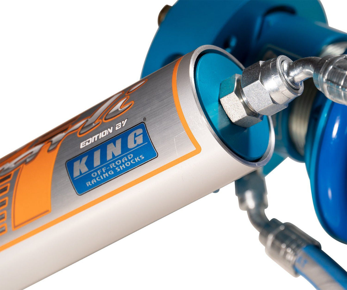 '19-24 Ram 1500 Rebel Carli 2.5 Performance Suspension System w/ Heavy Duty Rear Coil Springs Close-up Display of Coilover Reservoir