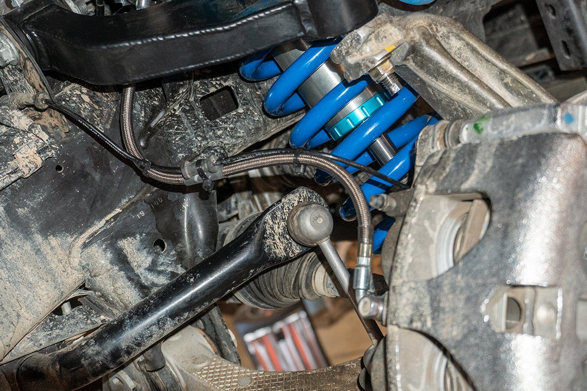 '19-24 Ram 1500 Carli Front Brake Line Kit Close-up Display on Vehicle