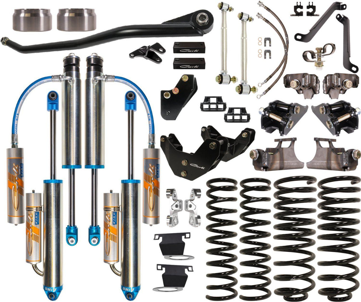 '19-24 Ram 2500 4x4 Hemi Carli 3.0 Dominator Suspension Kit Display of Included Parts