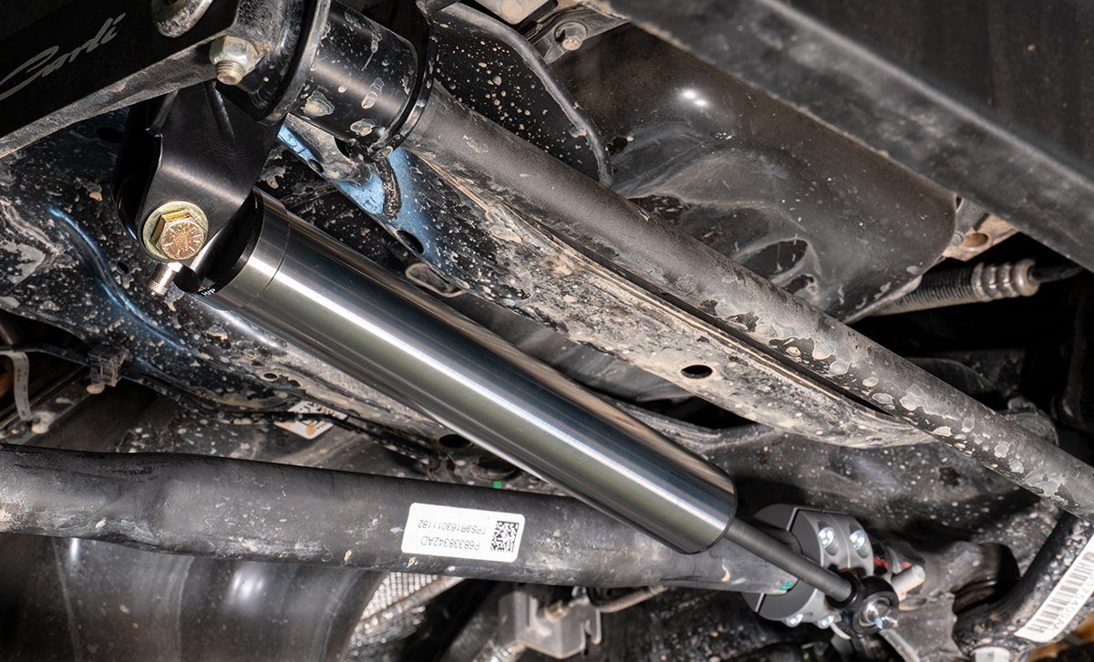 '19-24 Ram 2500/3500 Carli High Mount Steering Stabilizer Display on vehicle