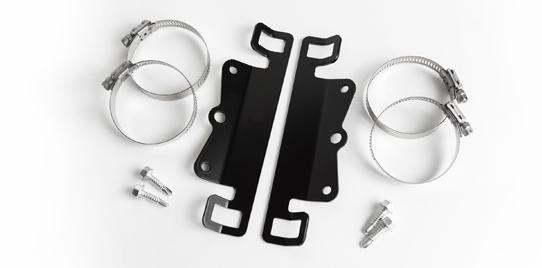 Fox 2.0/2.5 Universal Reservoir Mounting Bracket Kit Display of Included Parts