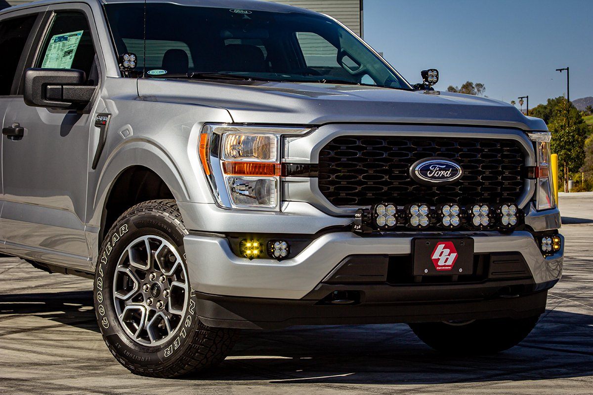 '21-22 Ford F150 Baja Designs Squadron Pro Fog Light Pocket Kit Lighting Baja Designs display on Vehicle
