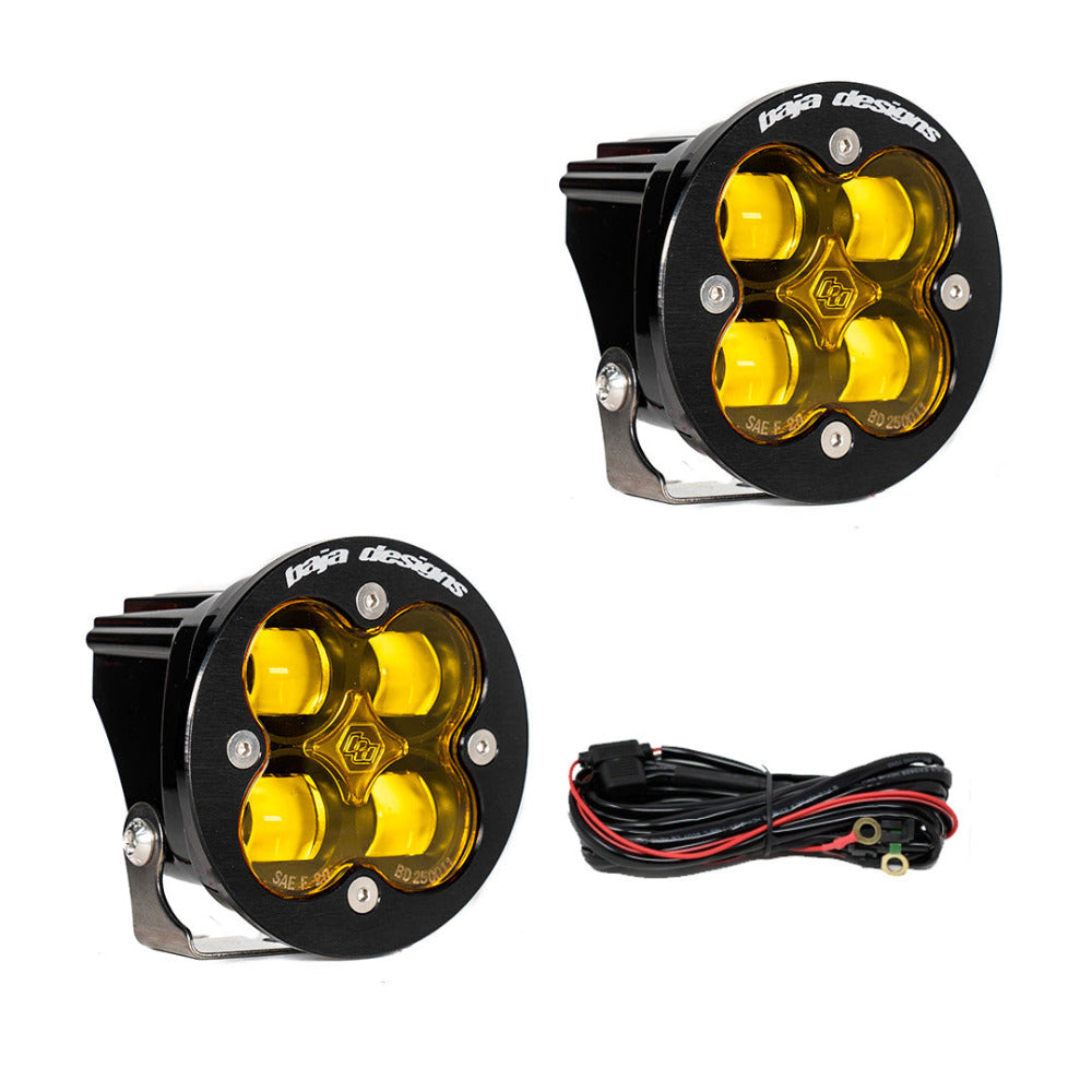 Baja Designs Squadron-R Series SAE LED Amber Light Display of Included Parts