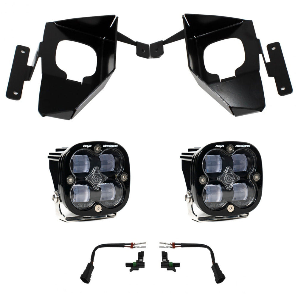 '16-18 Chevy Silverado 1500 Fog Pocket Kit Squadron Sport Baja Designs Clear Display of Included Parts