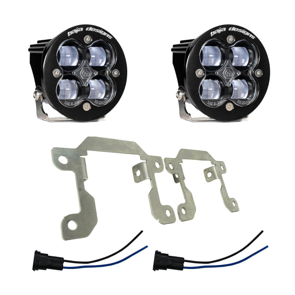 '19-22 Ram 2500/3500 Big Horn Fog Pocket Kit Lighting Baja Designs Squadron Sport Clear (White) Display of Included Parts