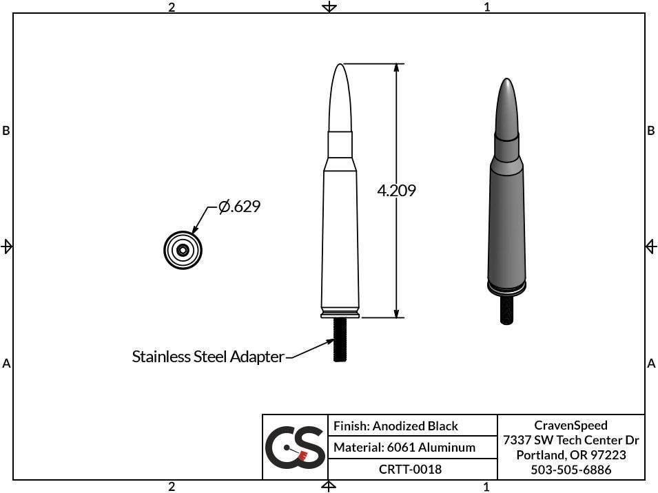'99-21 Toyota Tundra Bullet Style Stubby Antenna Design and Measurements