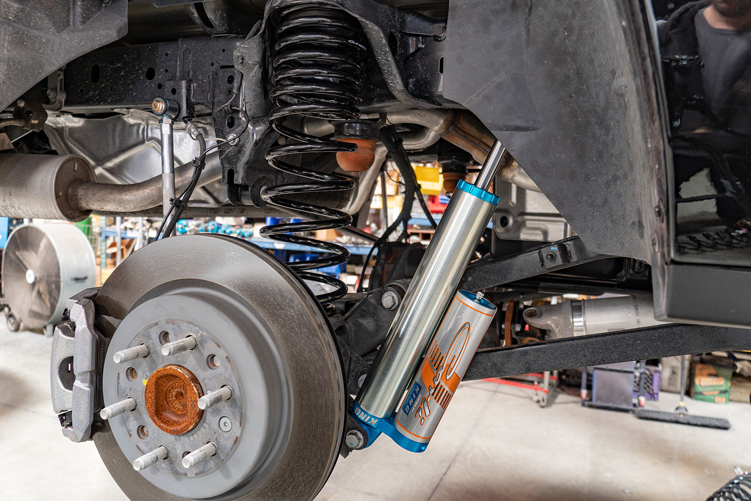 '19-24 Ram 1500 Rebel Carli 2.5 Performance Suspension System w/ Heavy Duty Rear Coil Springs Close-up Display on vehicle