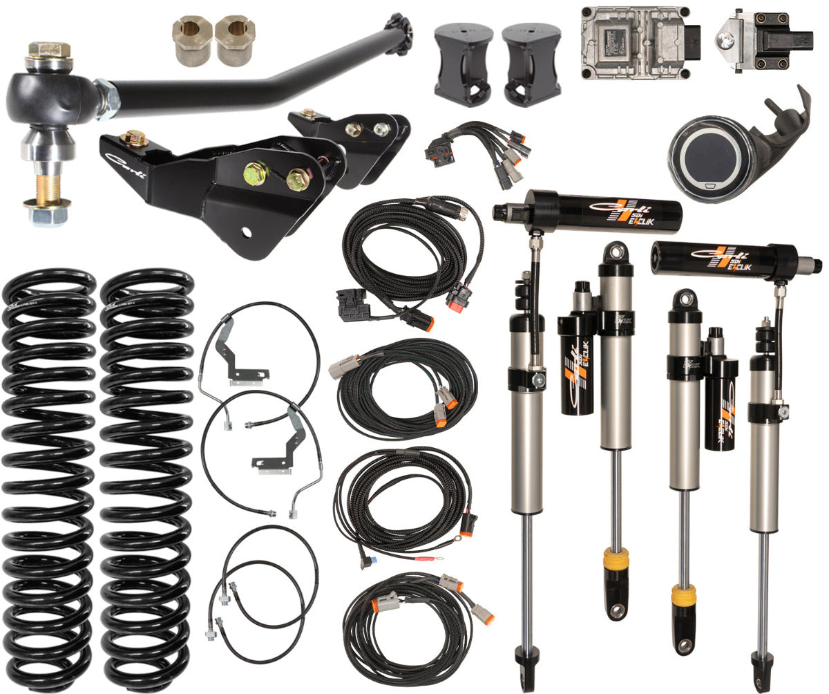 '17-24 Ford F250/350 Carli E-Venture Suspension System-4.5" Lift Display of Included Parts