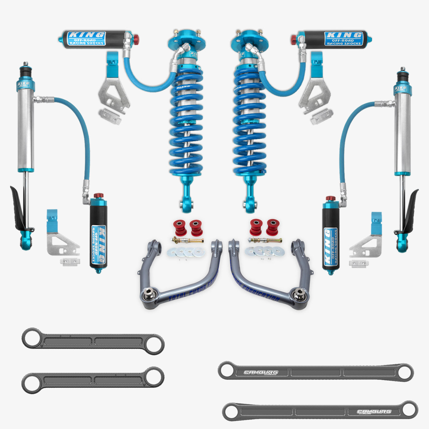 '22-23 Toyota Tundra King 2.5 RR Coilovers & Rear Shocks w/ Upper Arms & Trailing Arm Combo Kit parts