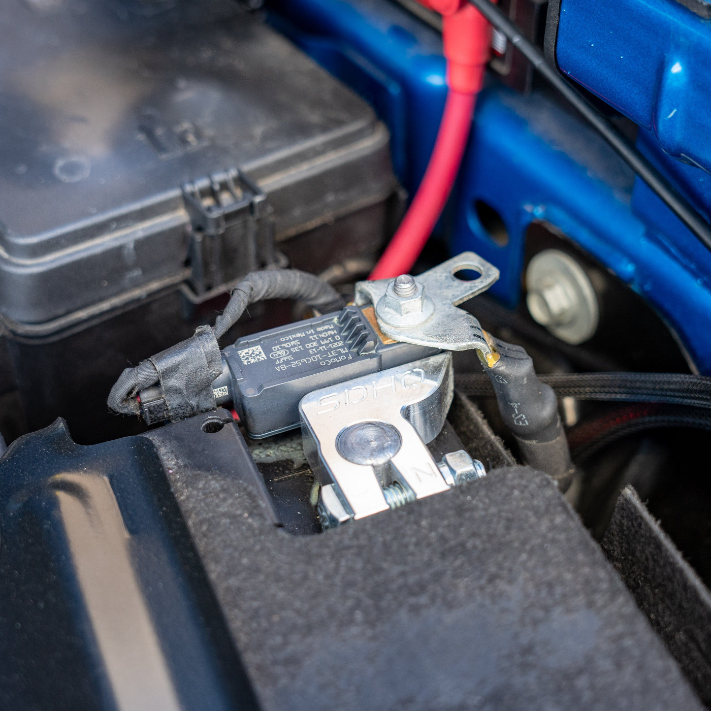 SDHQ Built Negative Battery Sensor Terminal Upgrade Kit installed