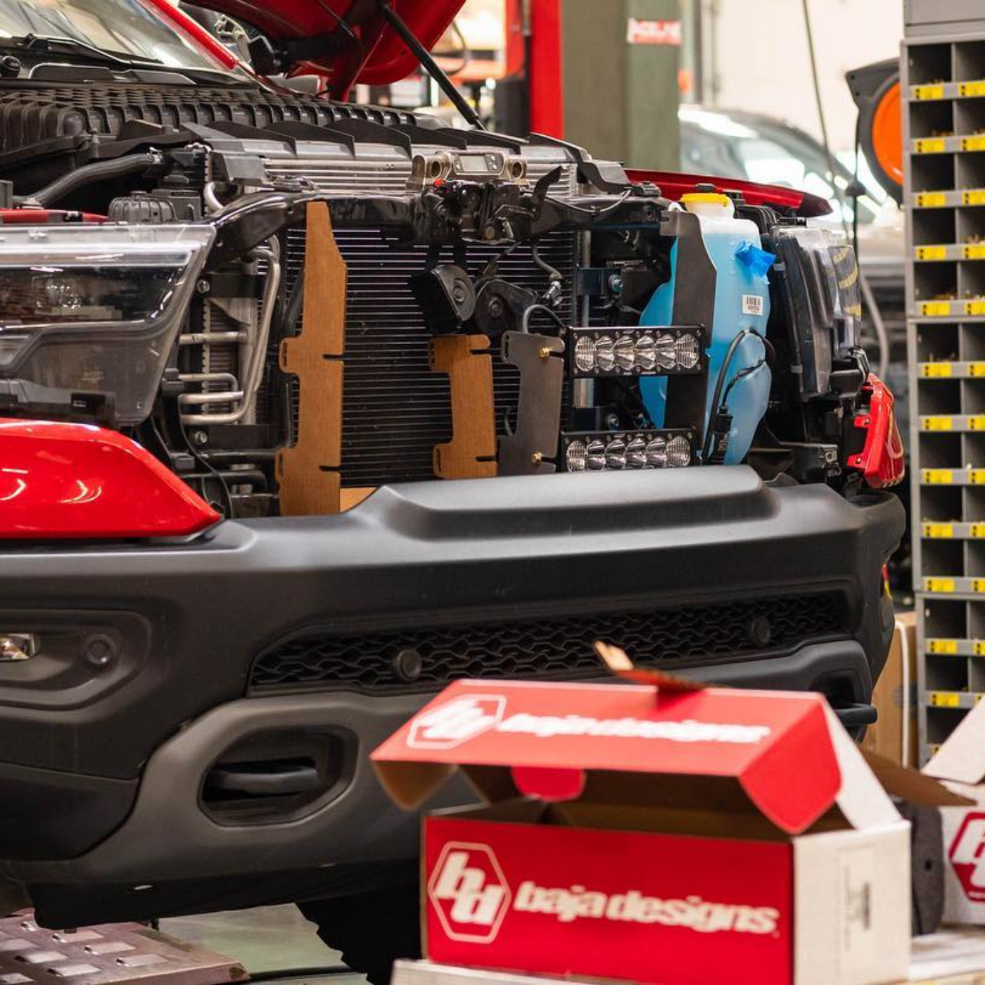 '19-25 Ram 1500 SDHQ Built Behind the Grille LED Light Bar Mount installed