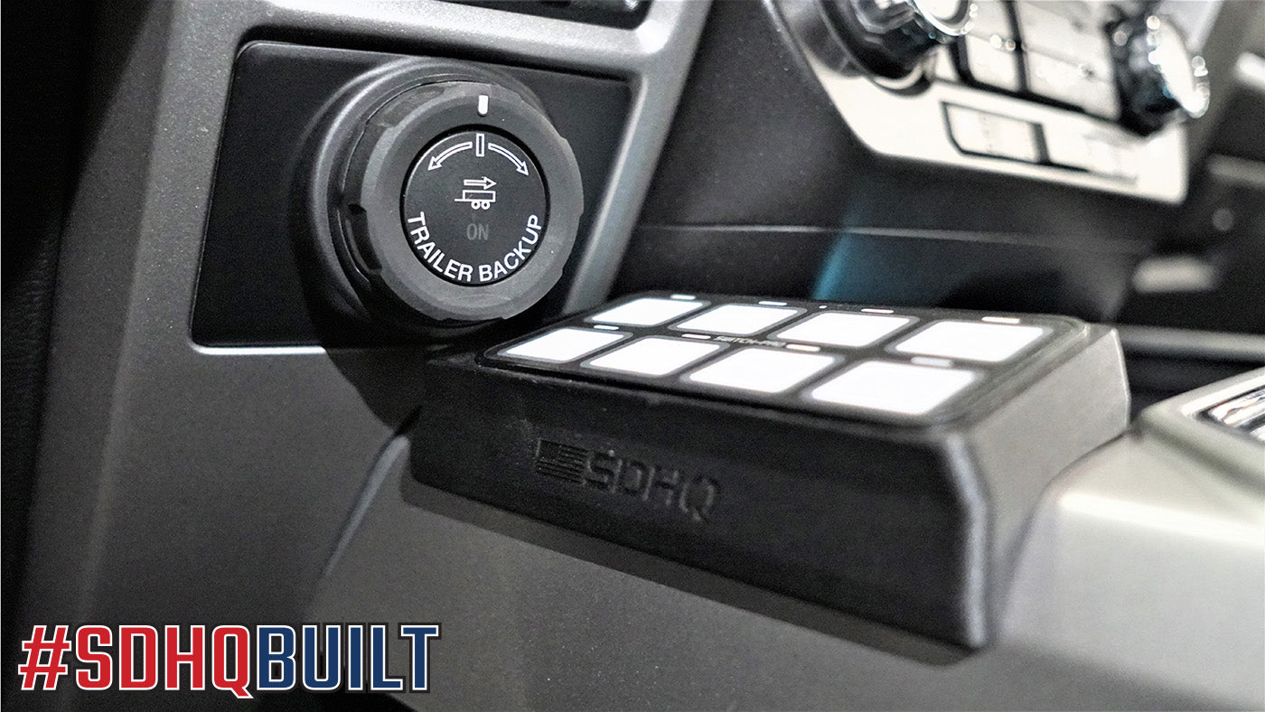 '15-20 Ford F150 SDHQ Built Switch Pros SP-9100 Flow Through Center Console Keypad Mount display