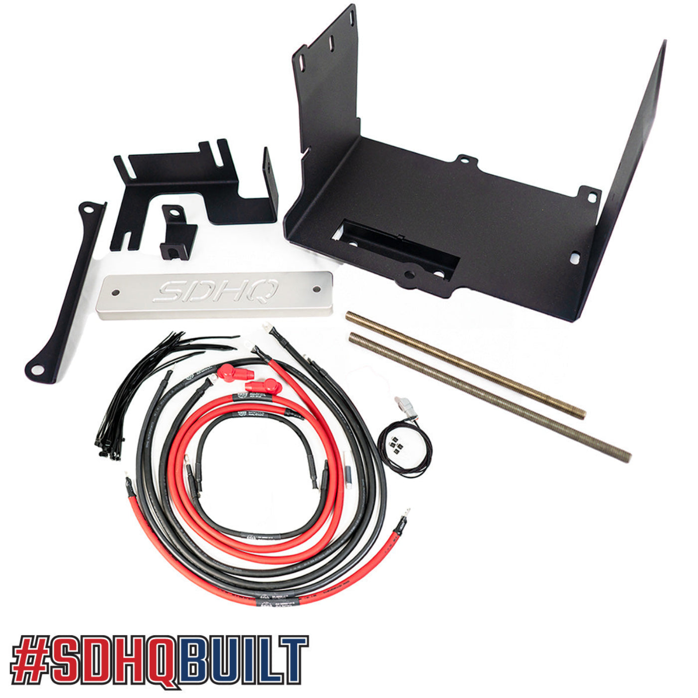 '16-23 Toyota Tacoma SDHQ Built "Build your Own" Dual Battery Kit display of included components