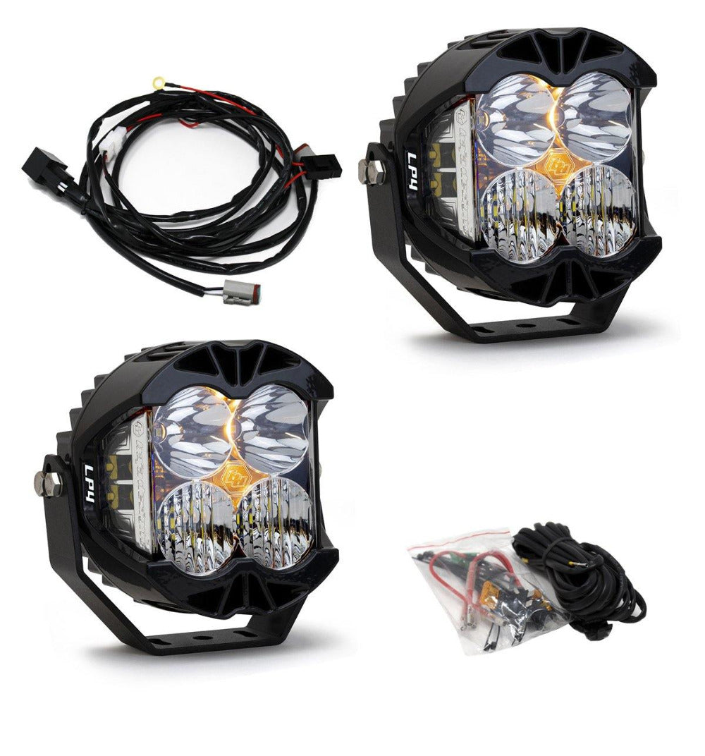 Baja Designs LP4 Pro Pair Driving/Combo LED Lights Baja Designs parts Display of Included Parts